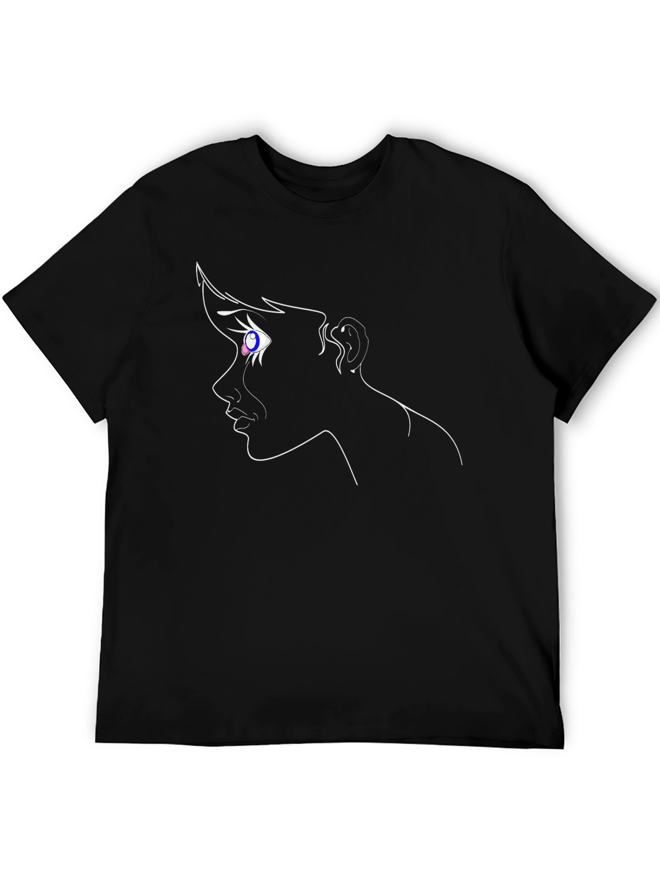 Abstract Anime Portrait Black T-Shirt