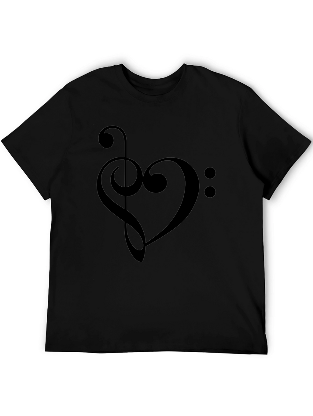 Musical Heart T-Shirt - Treble Clef Bass Clef Love