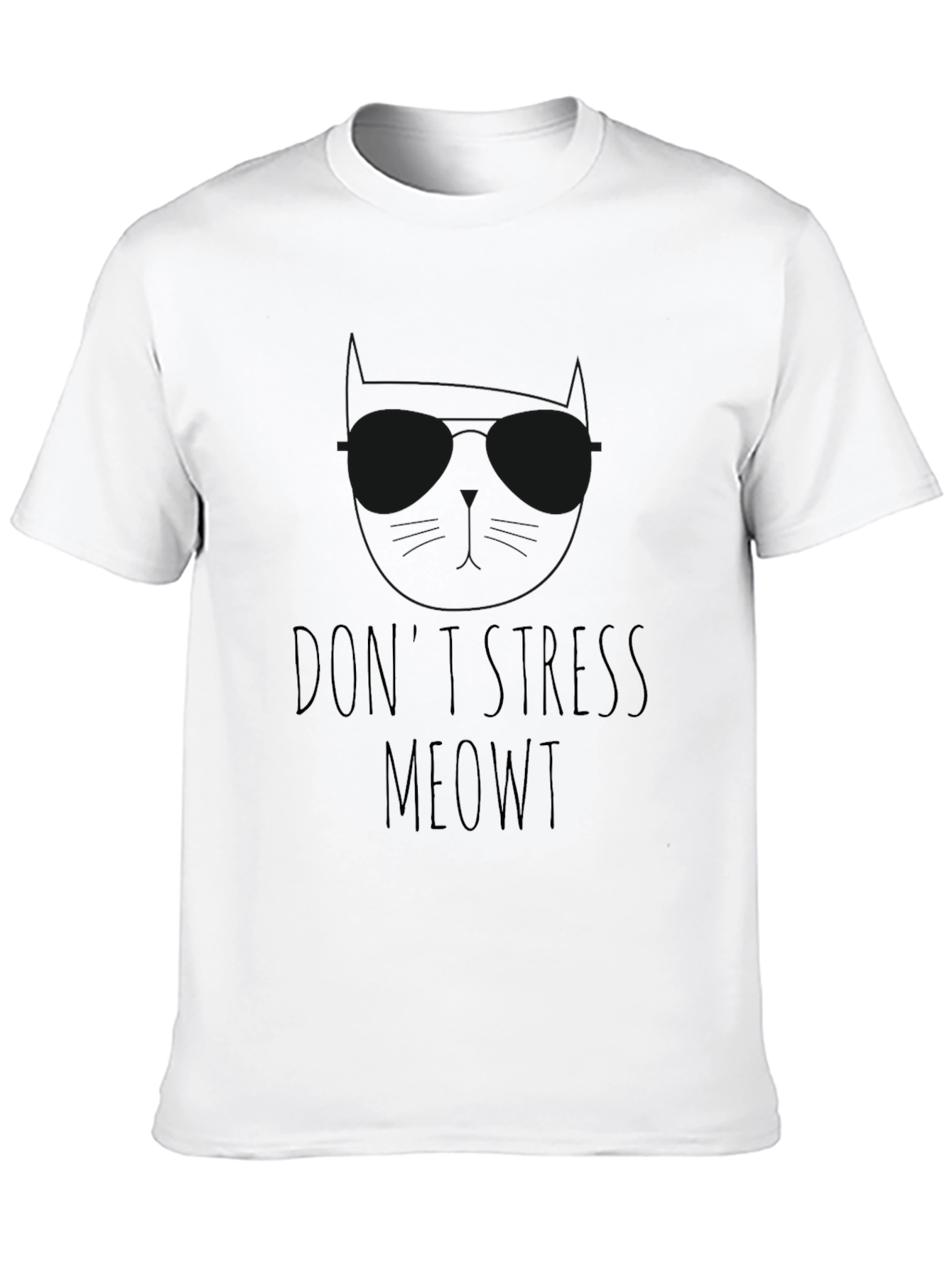 Dont Stress Meowt T-Shirt - Relaxed Cat Lover Tee