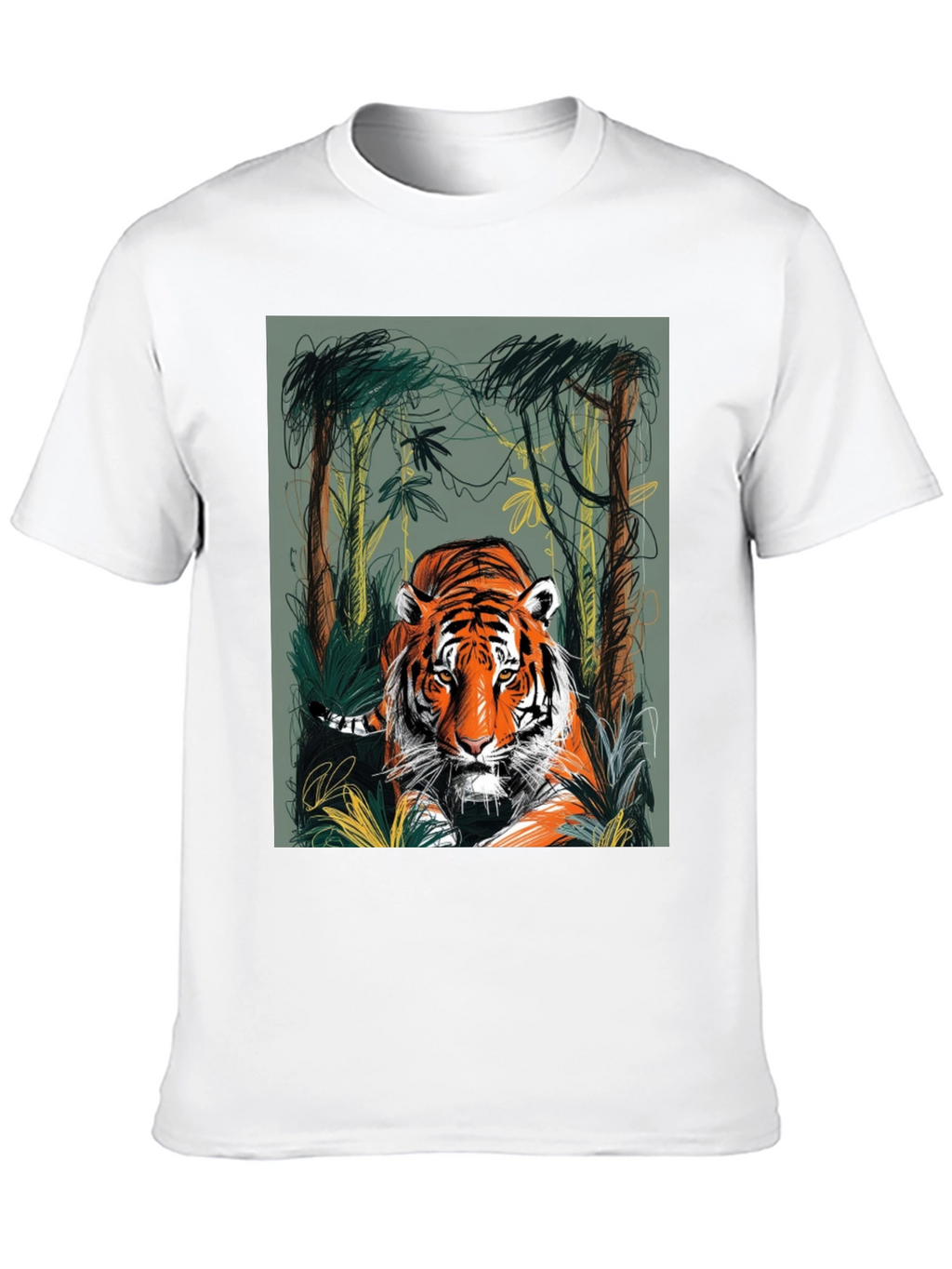 Tiger Jungle Graphic Tee - Mens Black T-Shirt