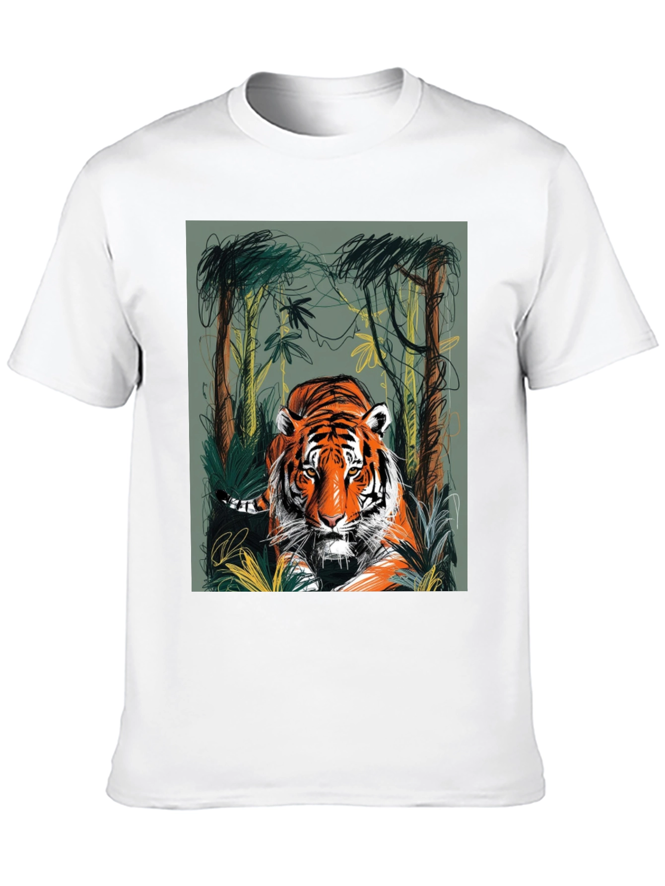 Tiger Jungle Graphic Tee - Mens Black T-Shirt