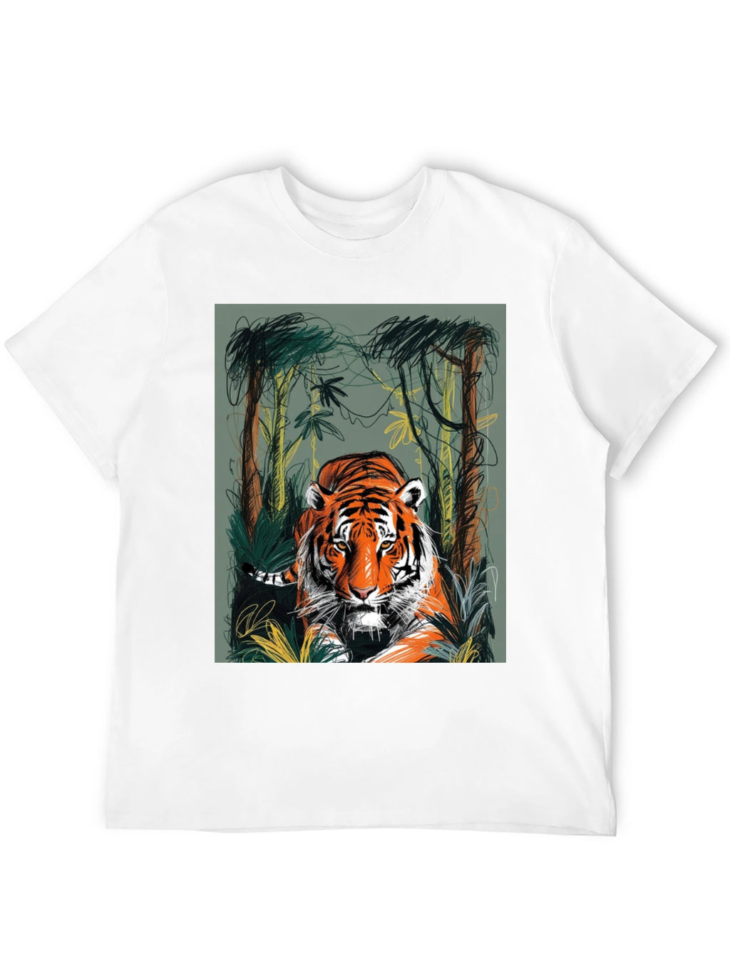 Tiger Jungle Graphic Tee - Mens Black T-Shirt