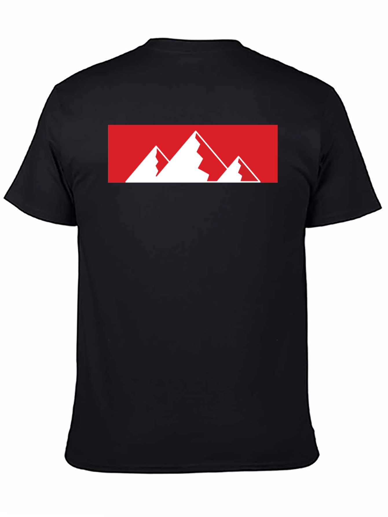 Mountain Graphic Tee - Red & White Print on Black