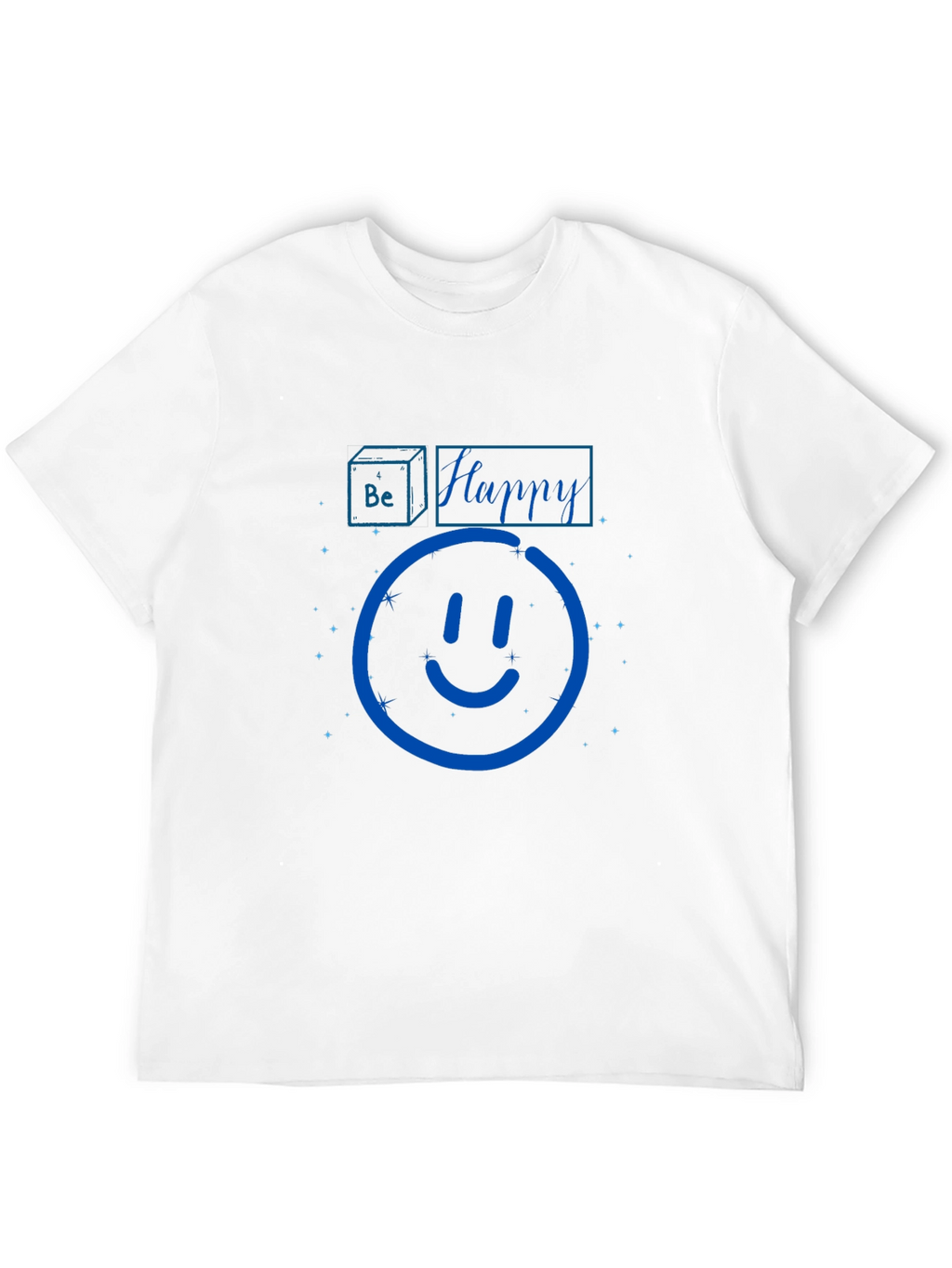 Be Happy Graphic Print Black T-Shirt