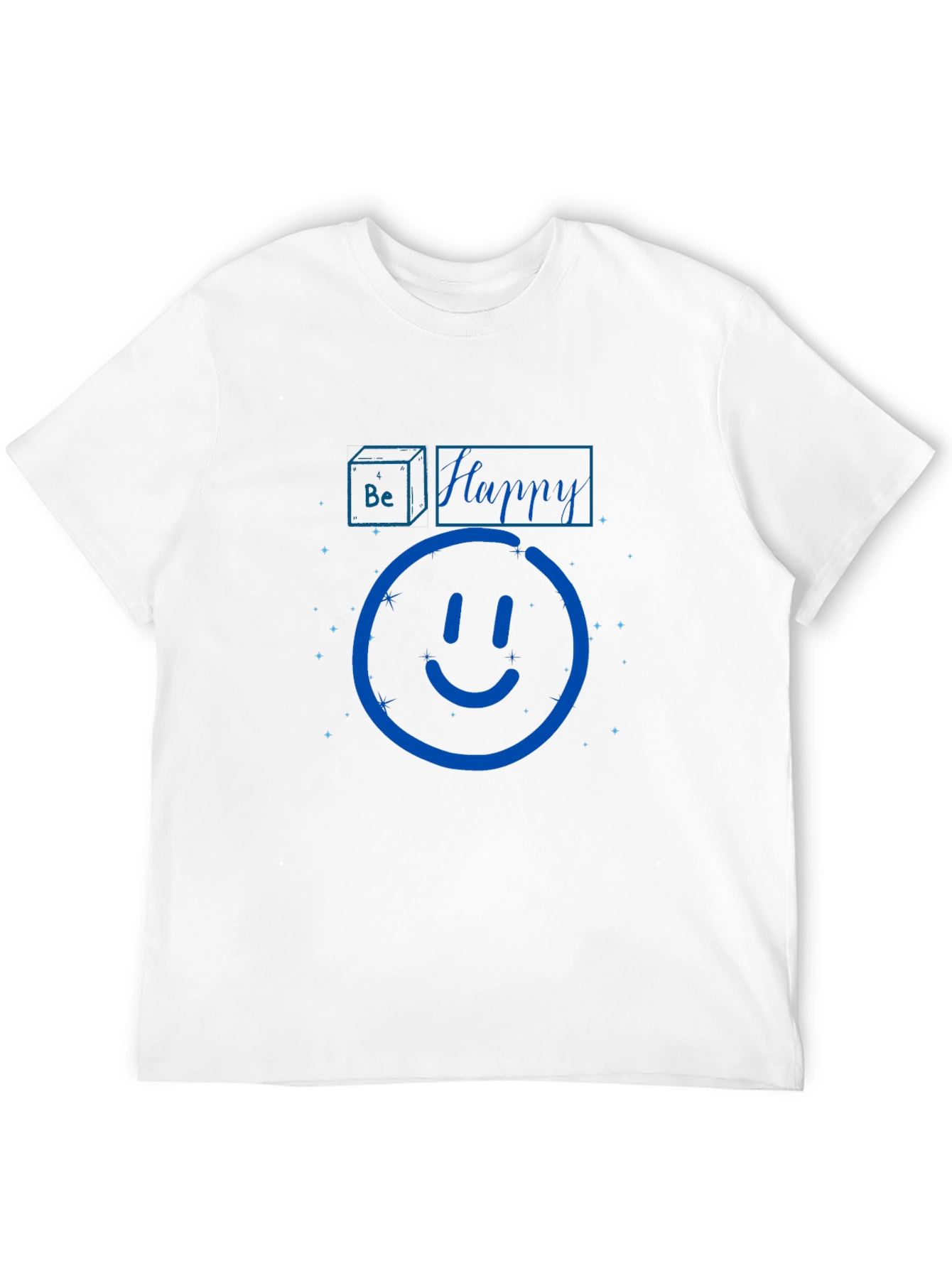 Be Happy Graphic Print Black T-Shirt