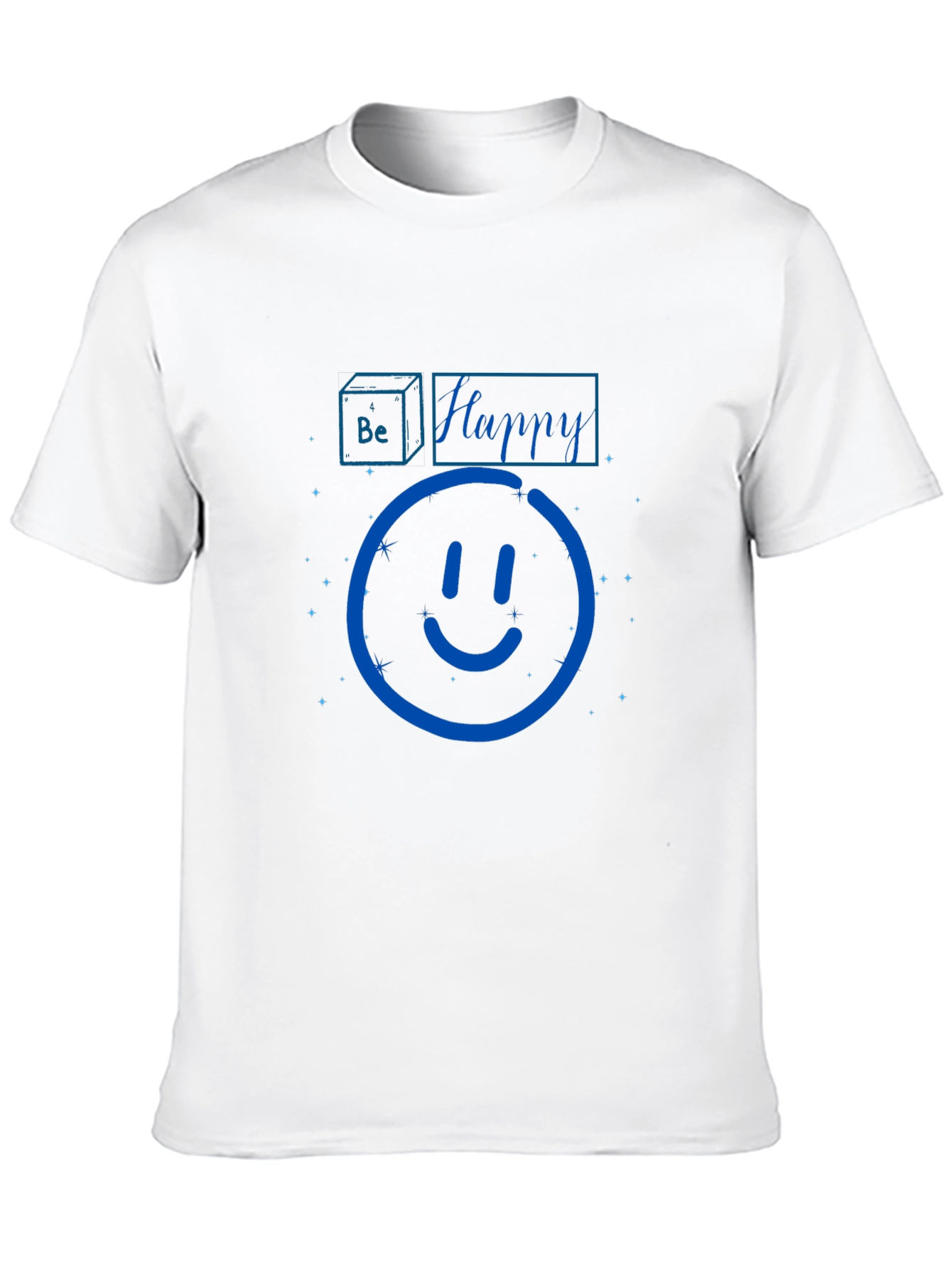 Be Happy Graphic Print Black T-Shirt