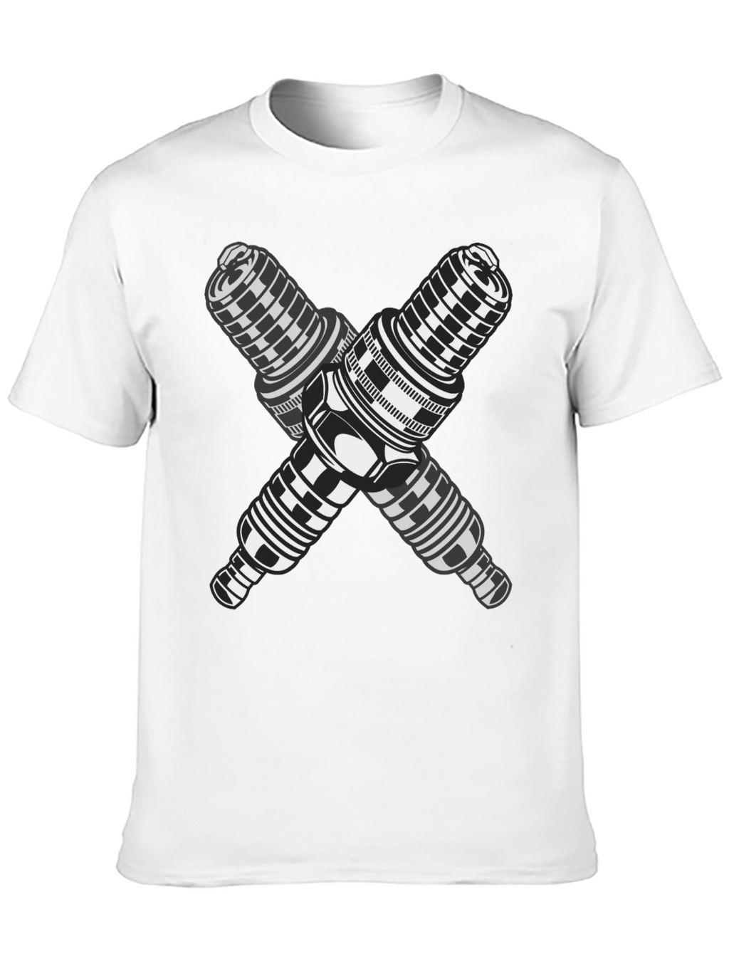 Crossed Spark Plugs Graphic T-Shirt