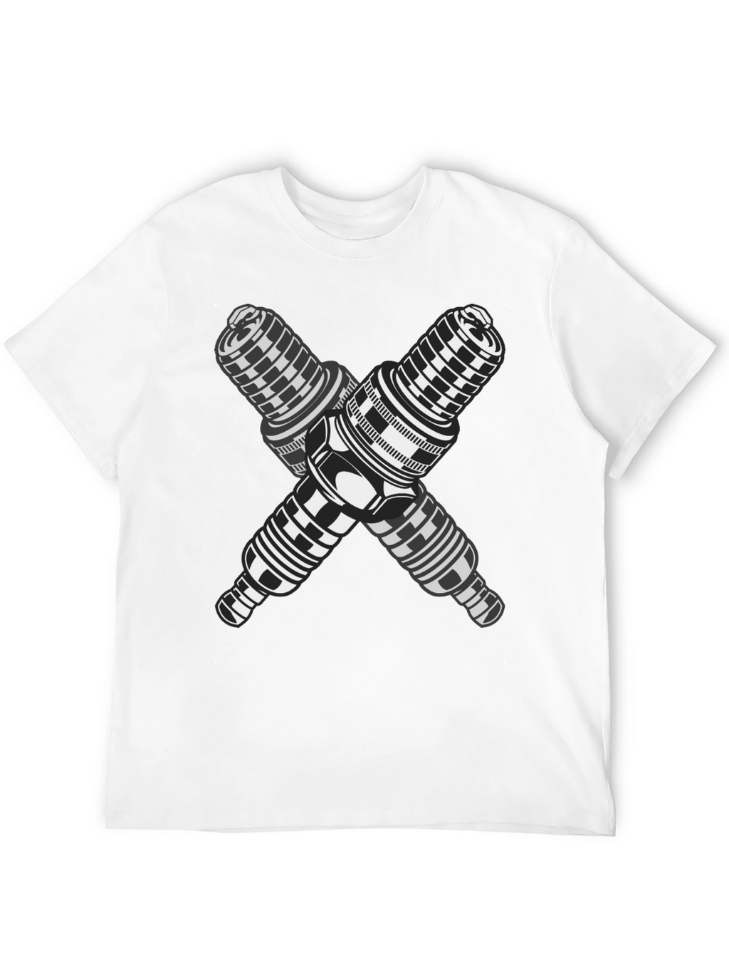 Crossed Spark Plugs Graphic T-Shirt
