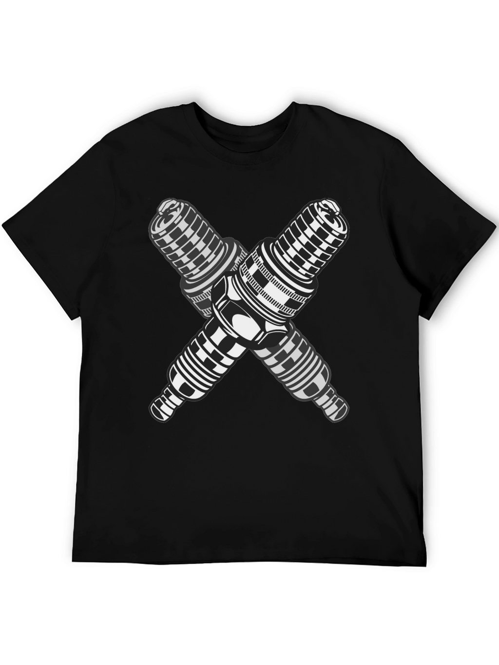 Crossed Spark Plugs Graphic T-Shirt