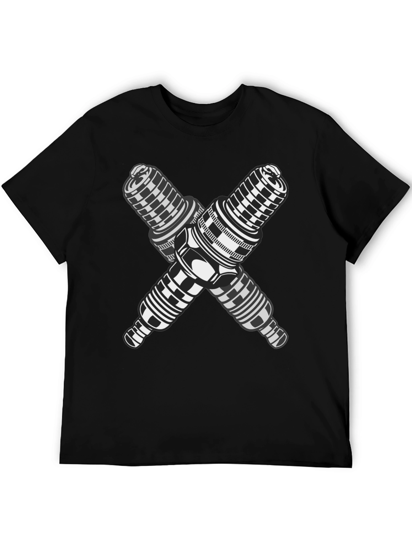 Crossed Spark Plugs Graphic T-Shirt