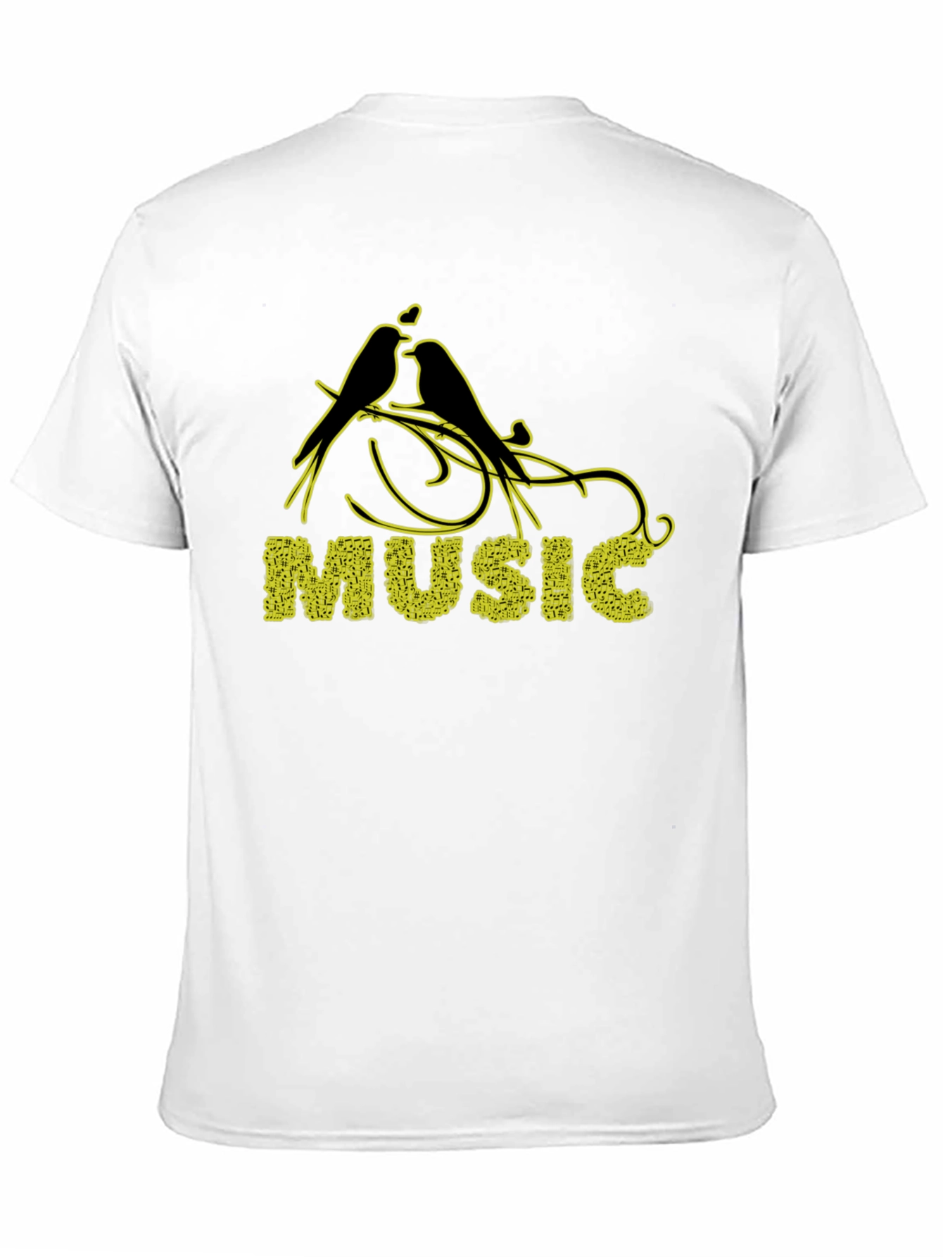 Music Birds Black T-Shirt