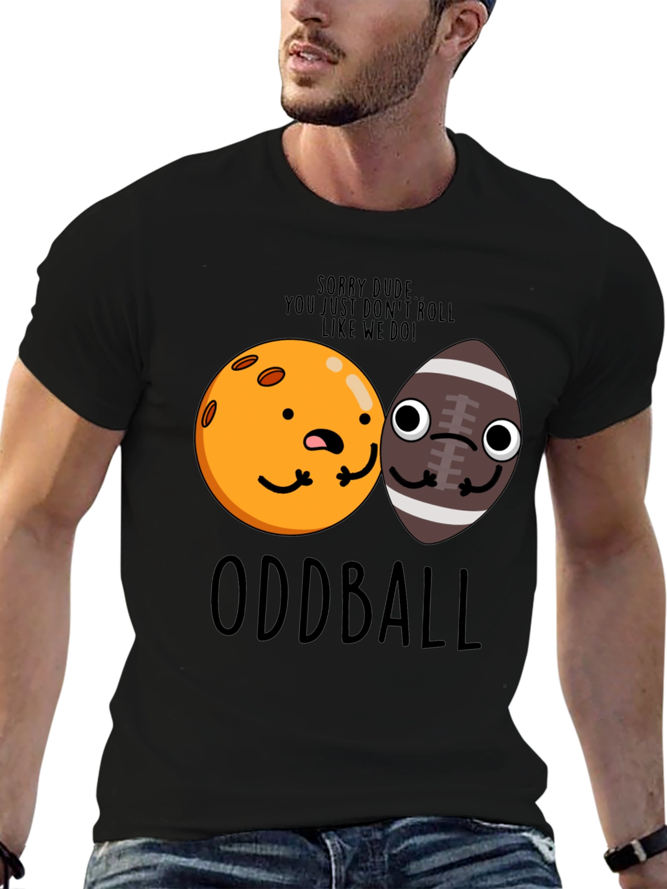 Oddball Graphic T-Shirt - Funny Cartoon Balls Tee