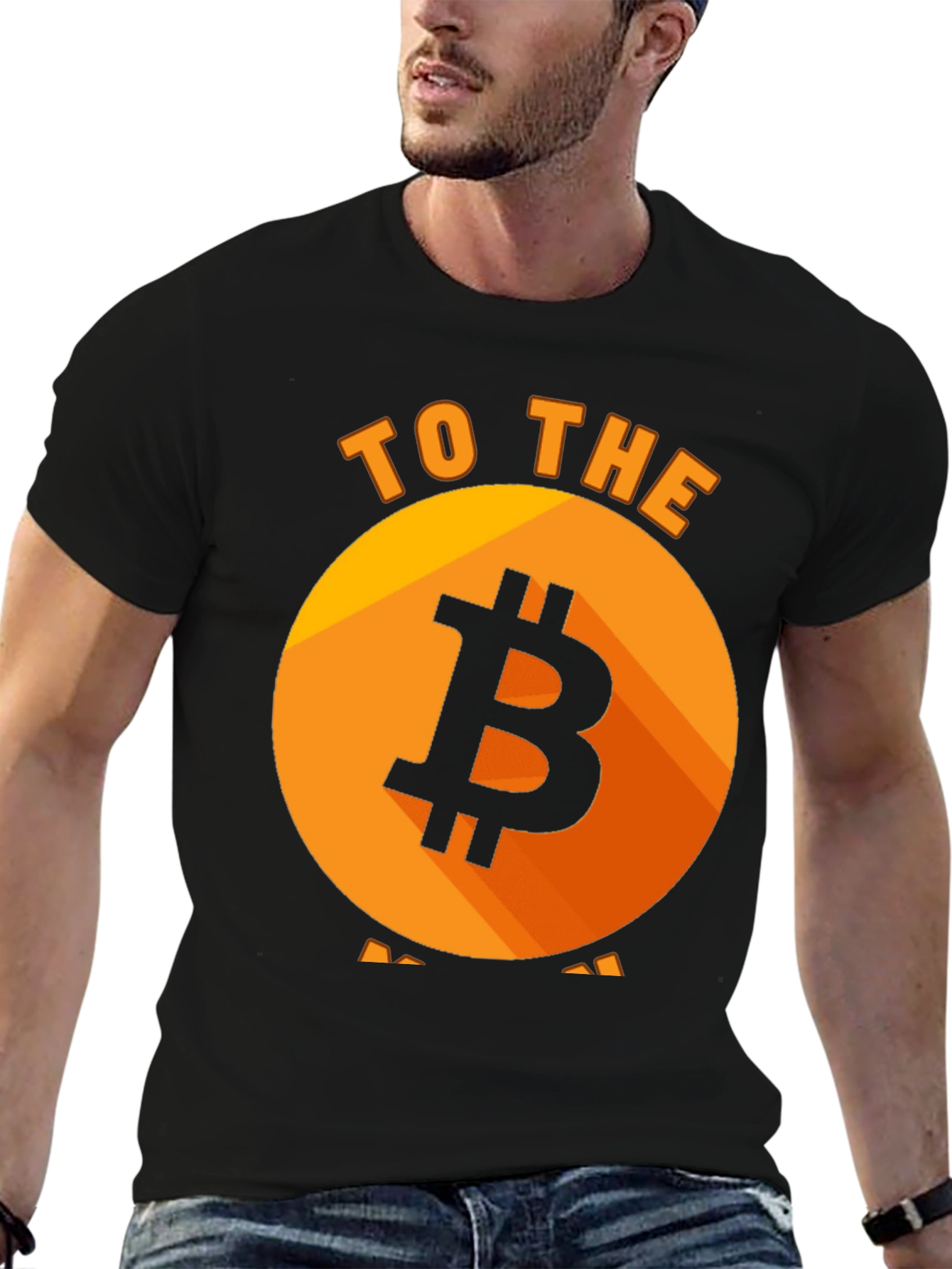 Bitcoin to the Moon Black T-Shirt