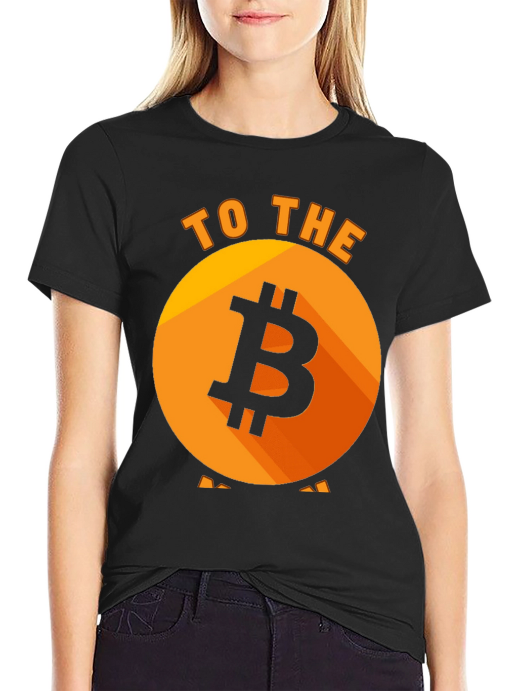 Bitcoin to the Moon Black T-Shirt
