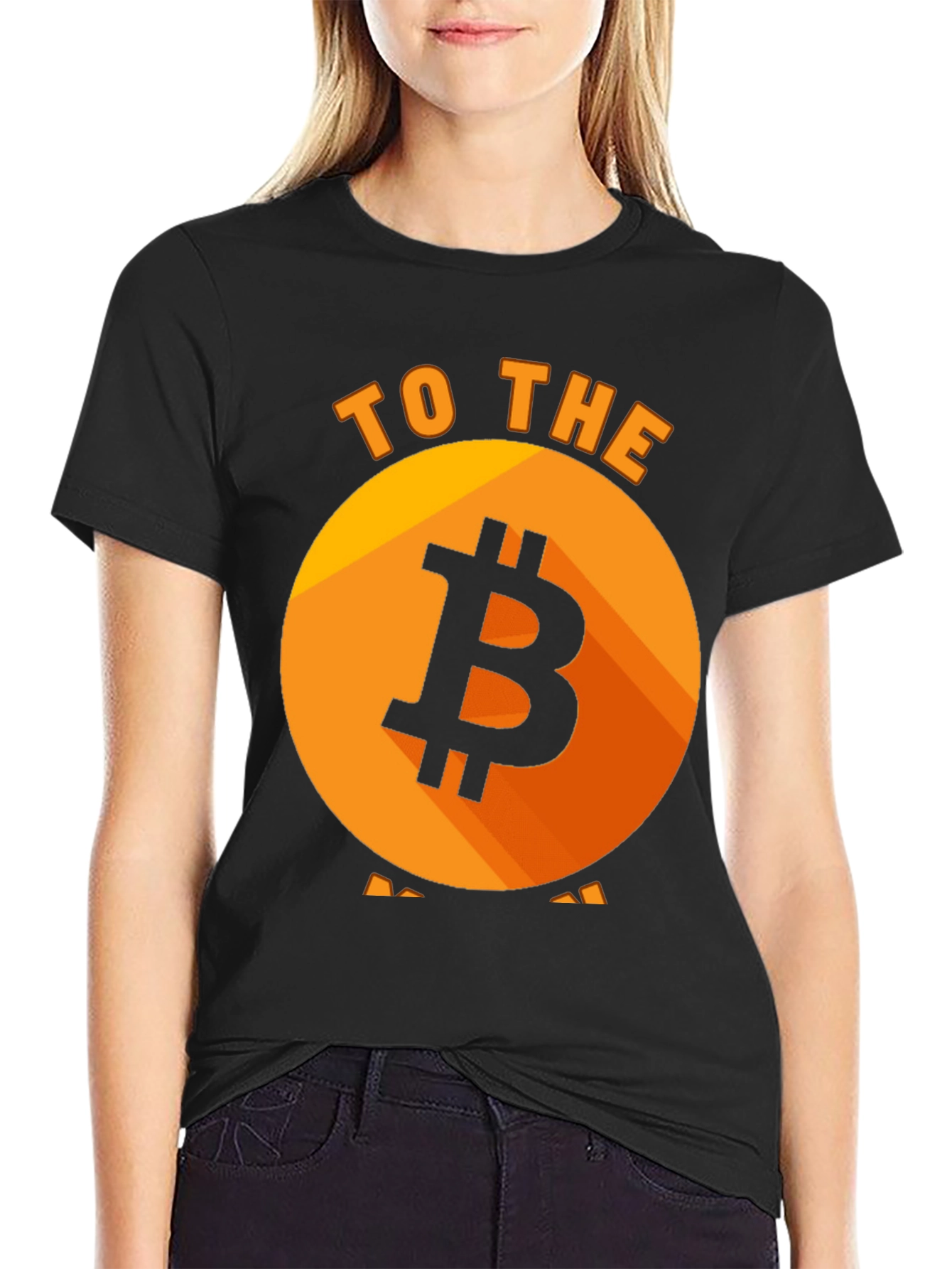 Bitcoin to the Moon Black T-Shirt