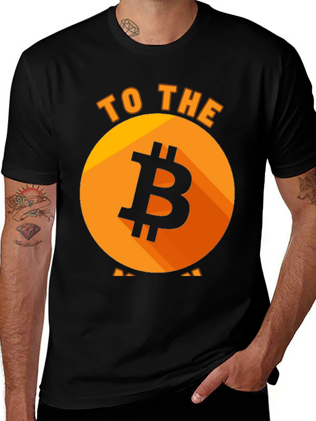Bitcoin to the Moon Black T-Shirt