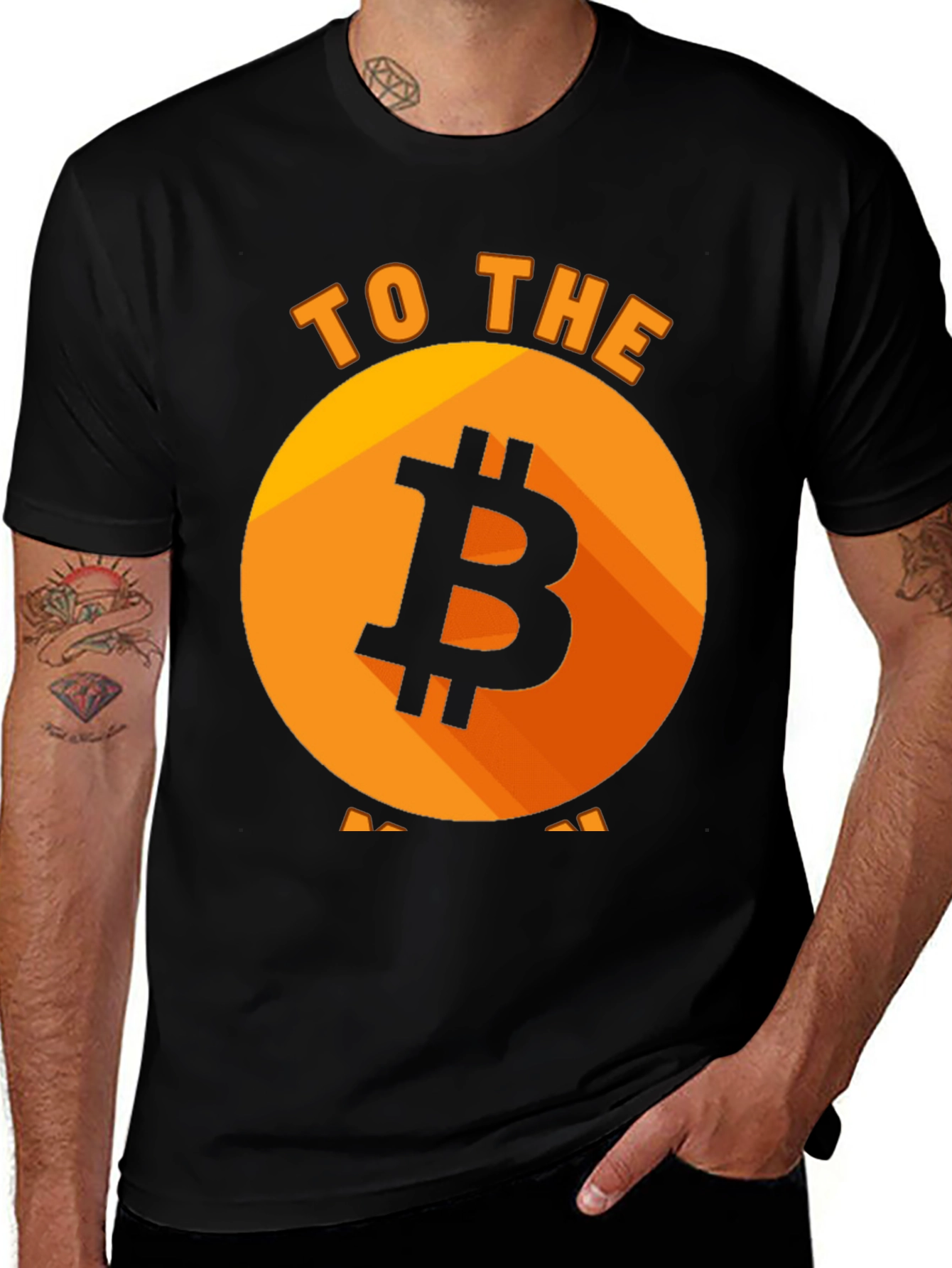 Bitcoin to the Moon Black T-Shirt