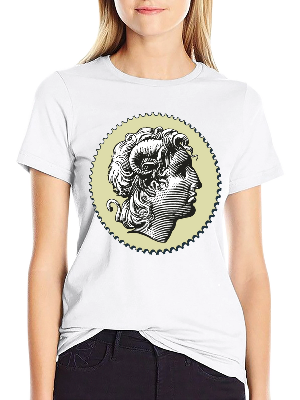 Ram Head Graphic Print Black T-Shirt
