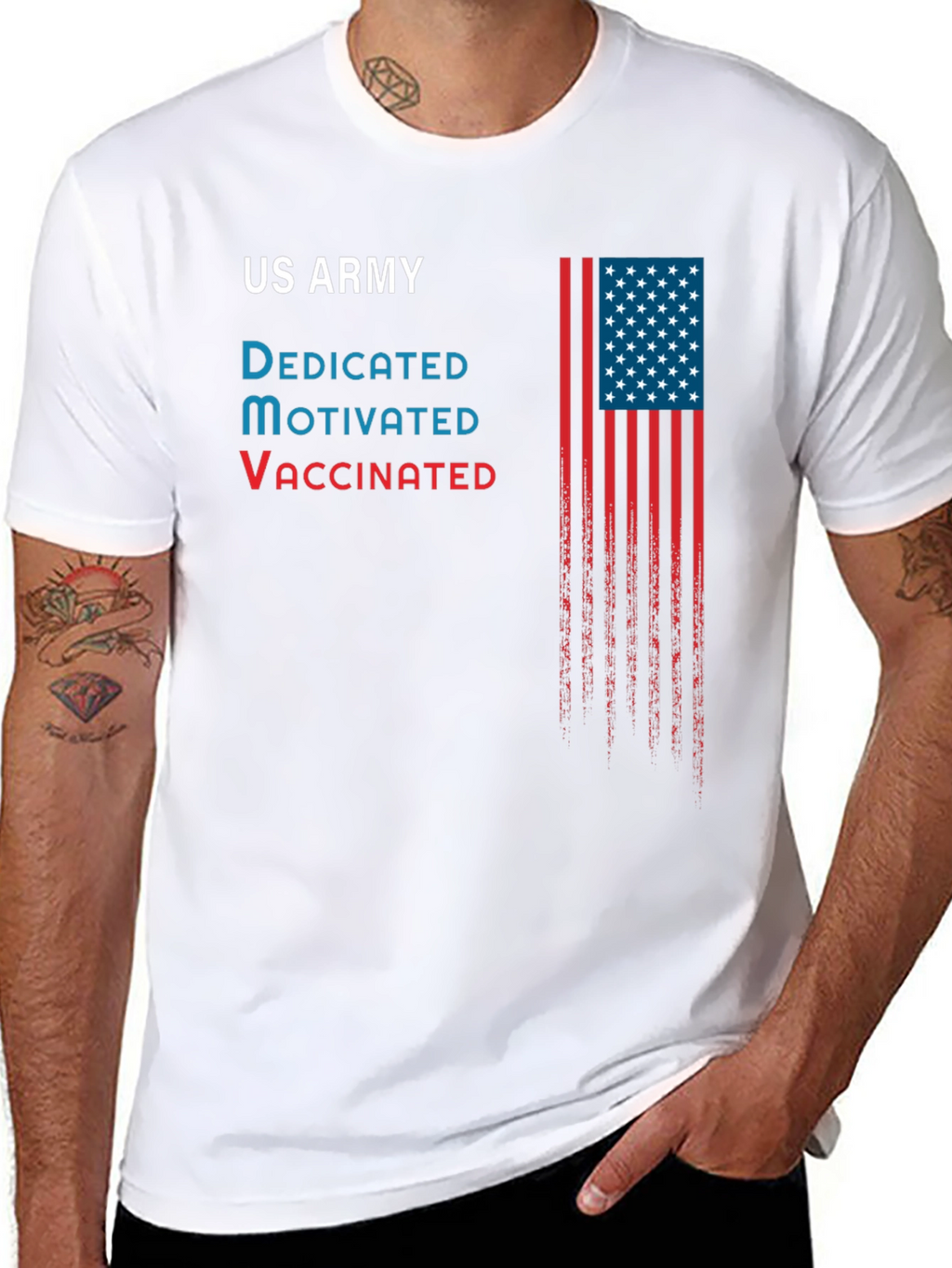US Army Dedicated Motivated Vaccinated T-Shirt