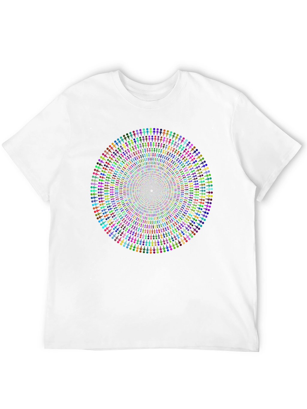 Vibrant Mandala People Black T-Shirt