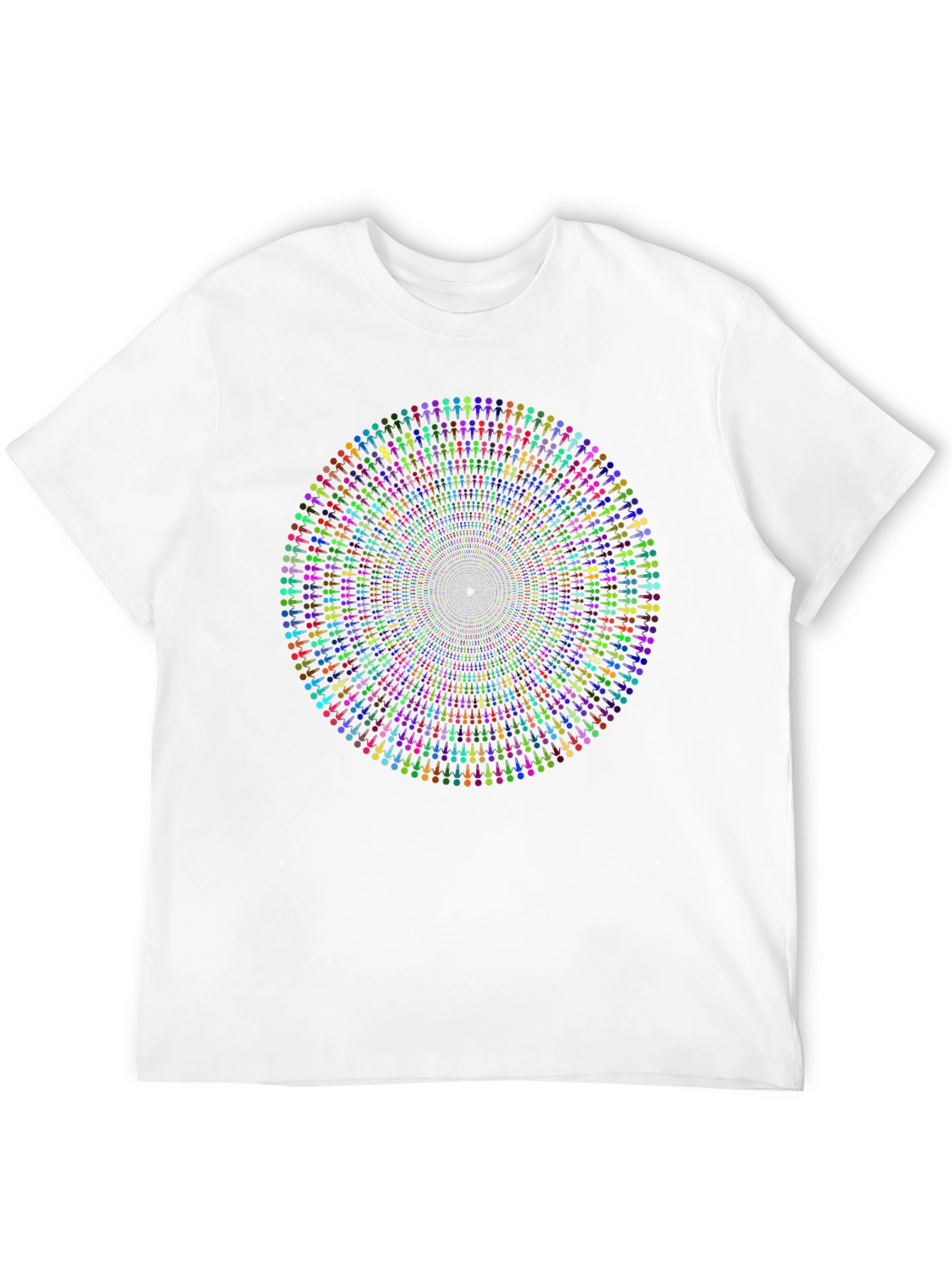 Vibrant Mandala People Black T-Shirt