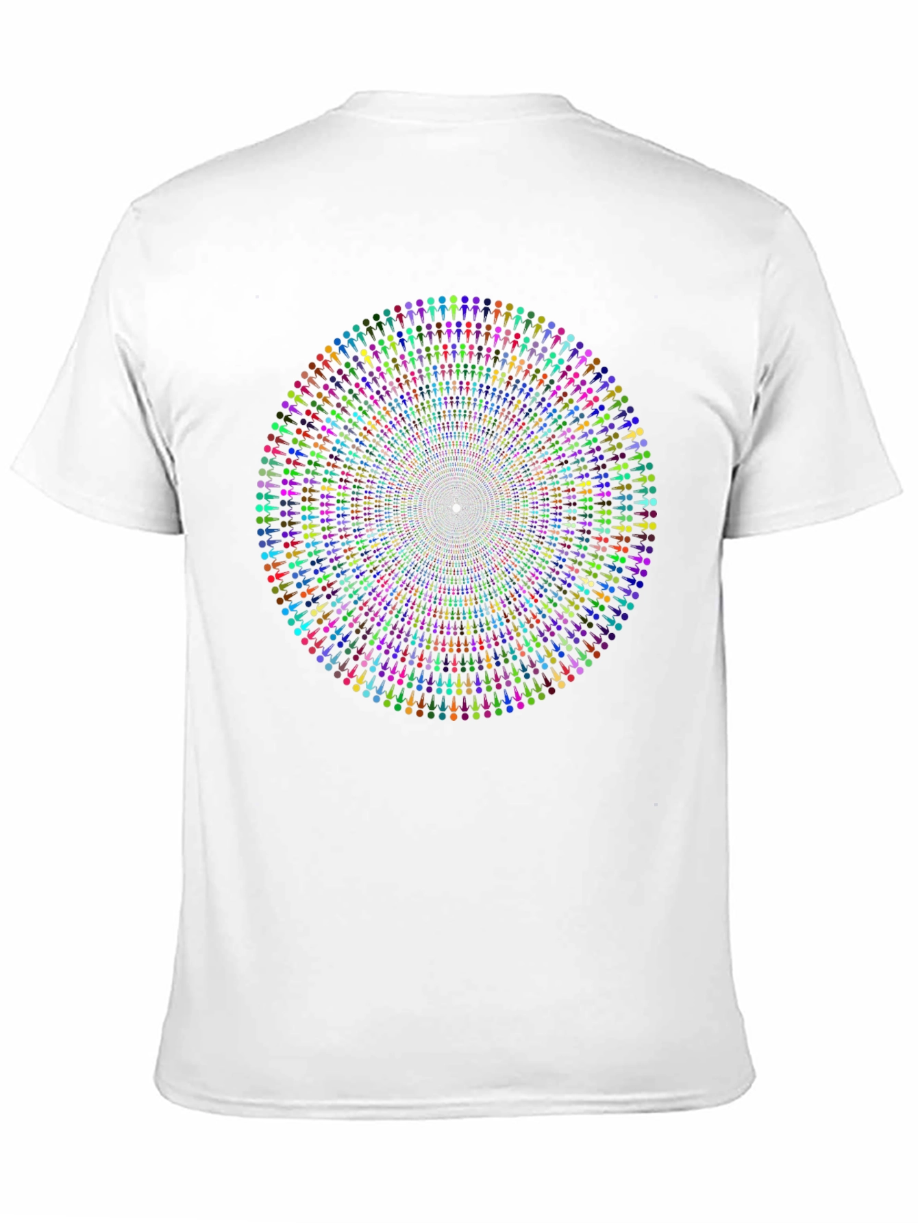Vibrant Mandala People Black T-Shirt