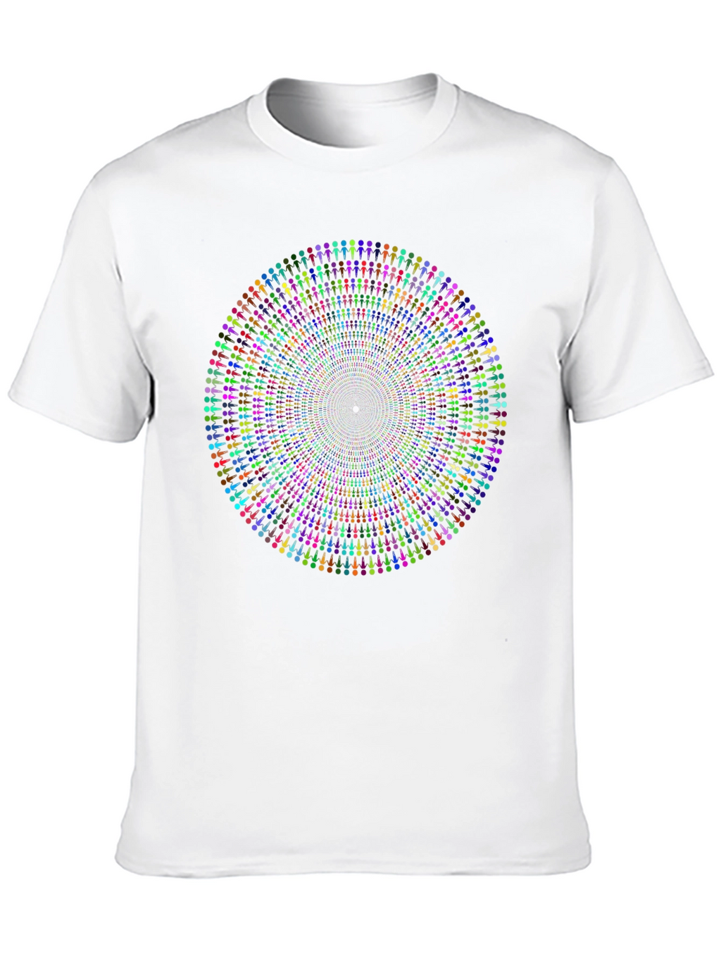Vibrant Mandala People Black T-Shirt