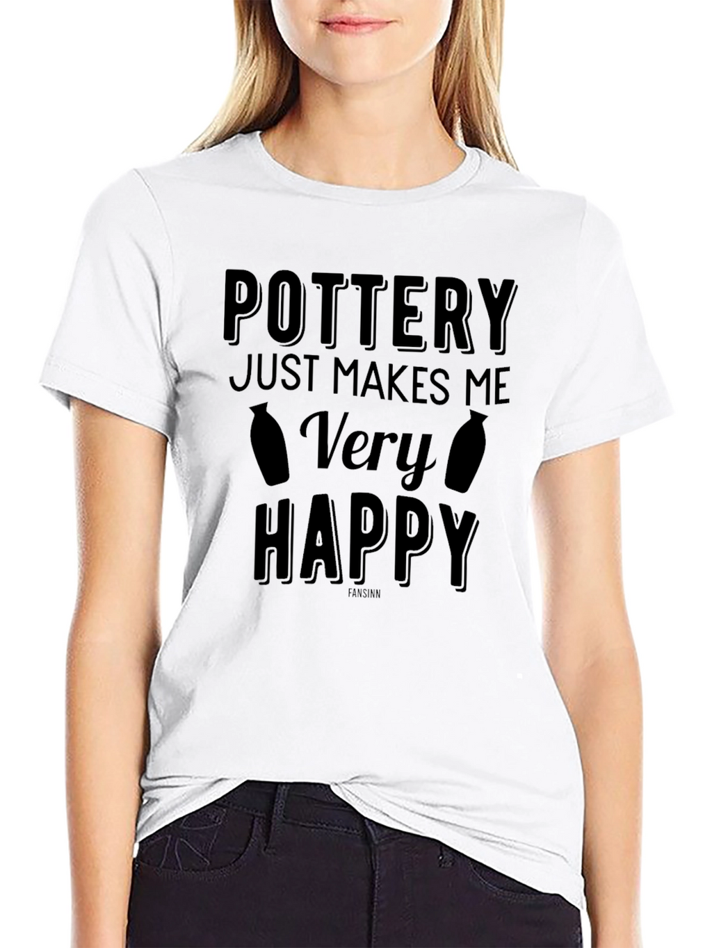 Pottery Makes Me Very Happy Black T-Shirt