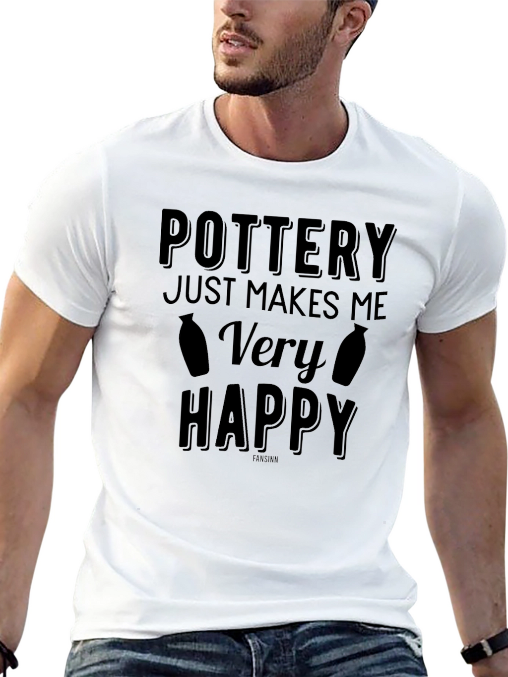 Pottery Makes Me Very Happy Black T-Shirt