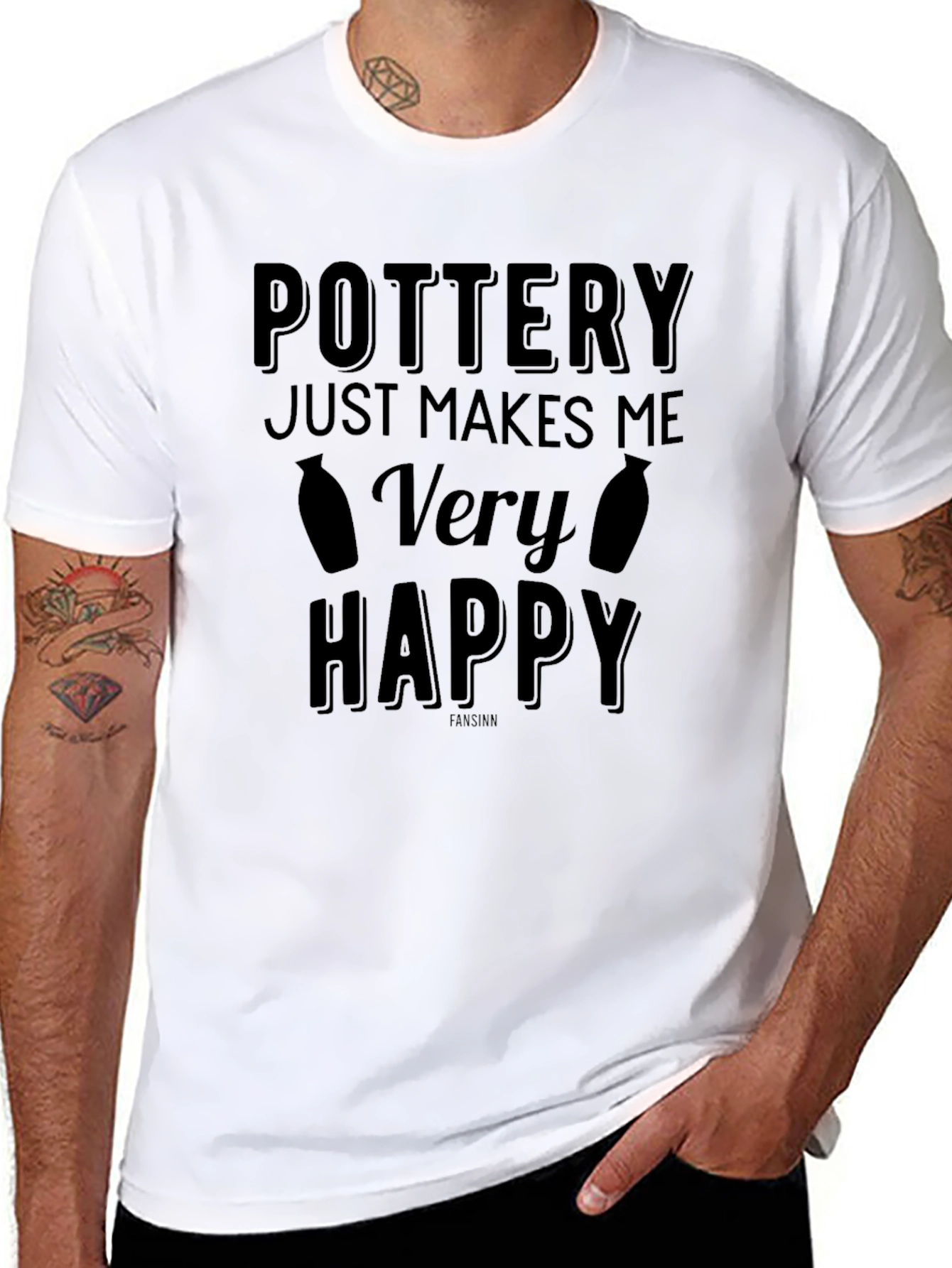Pottery Makes Me Very Happy Black T-Shirt