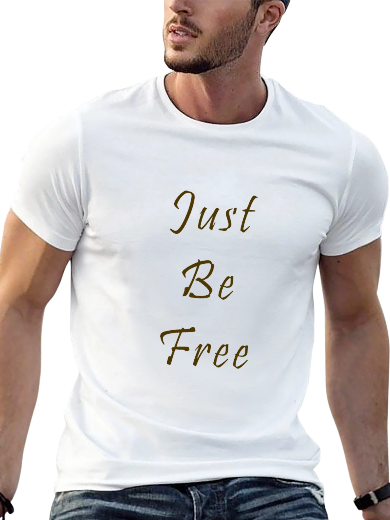 Just Be Free Black Graphic T-Shirt