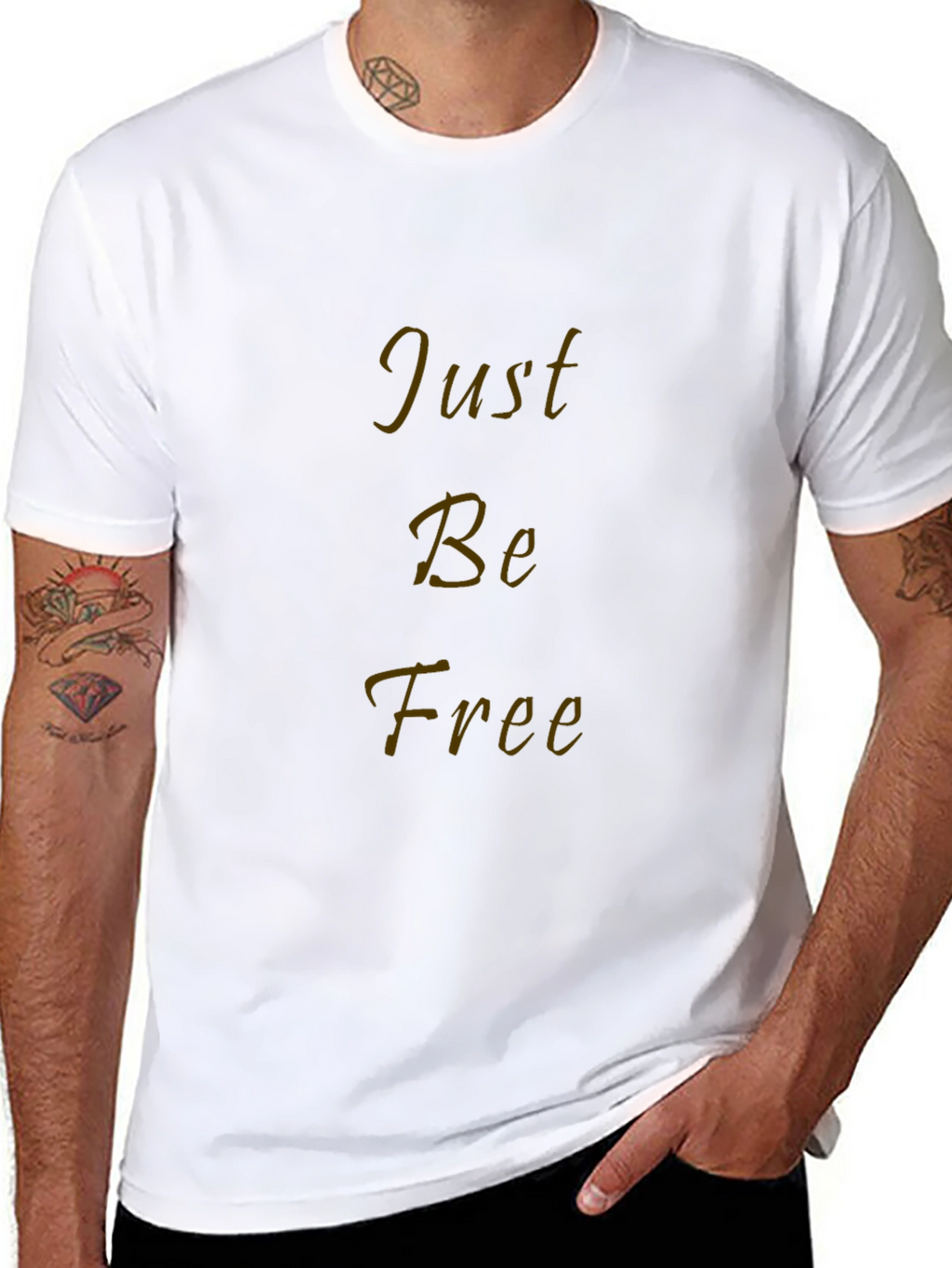 Just Be Free Black Graphic T-Shirt