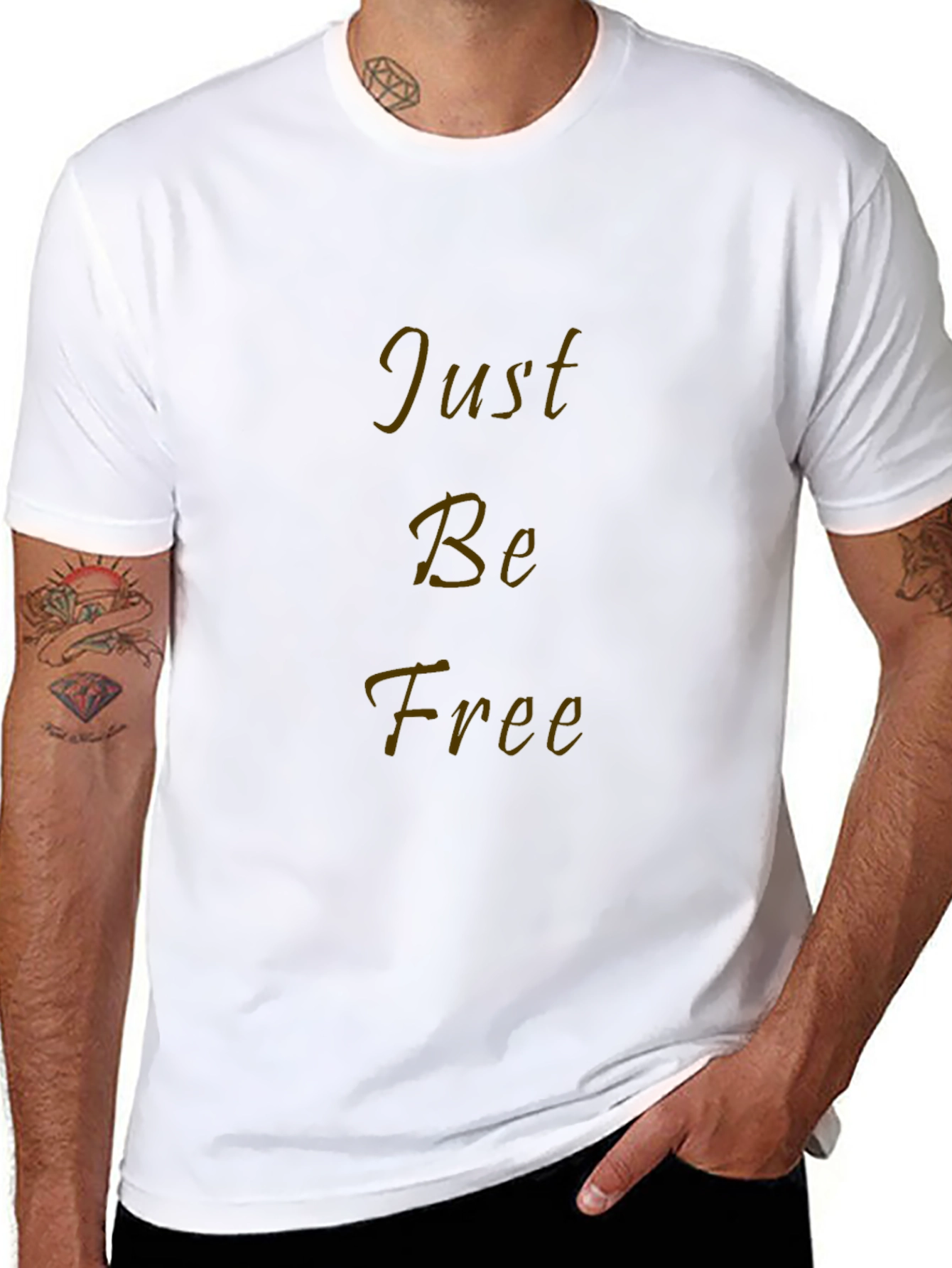 Just Be Free Black Graphic T-Shirt