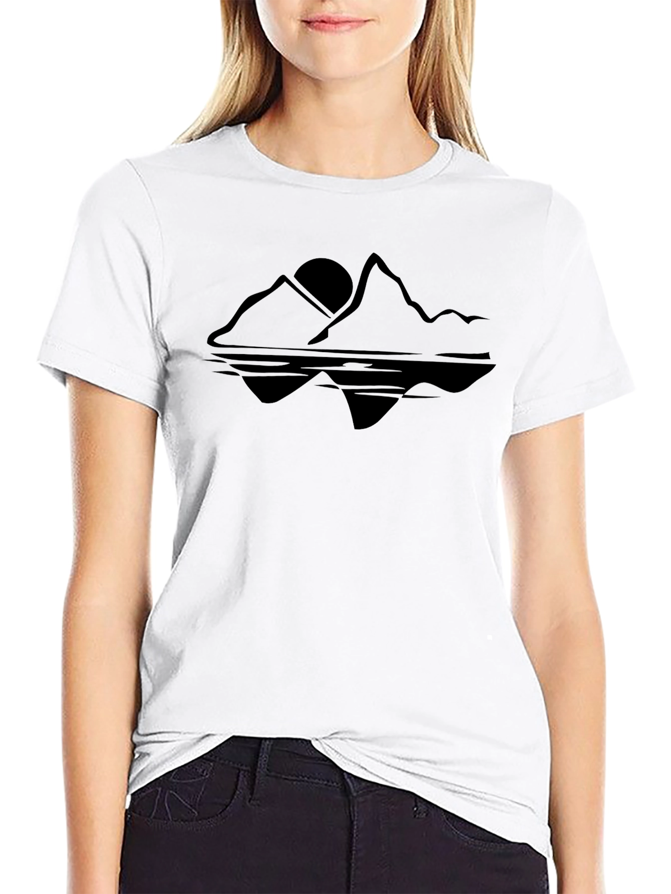 Mountain Reflection Graphic Tee - Mens Black Shirt