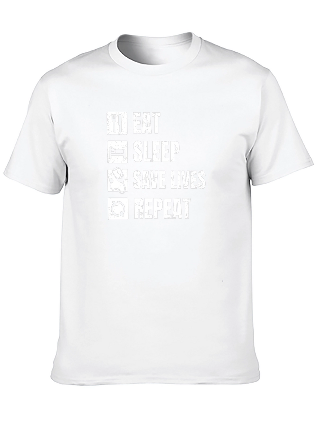 Eat Sleep Save Lives Repeat Graphic Tee - Black