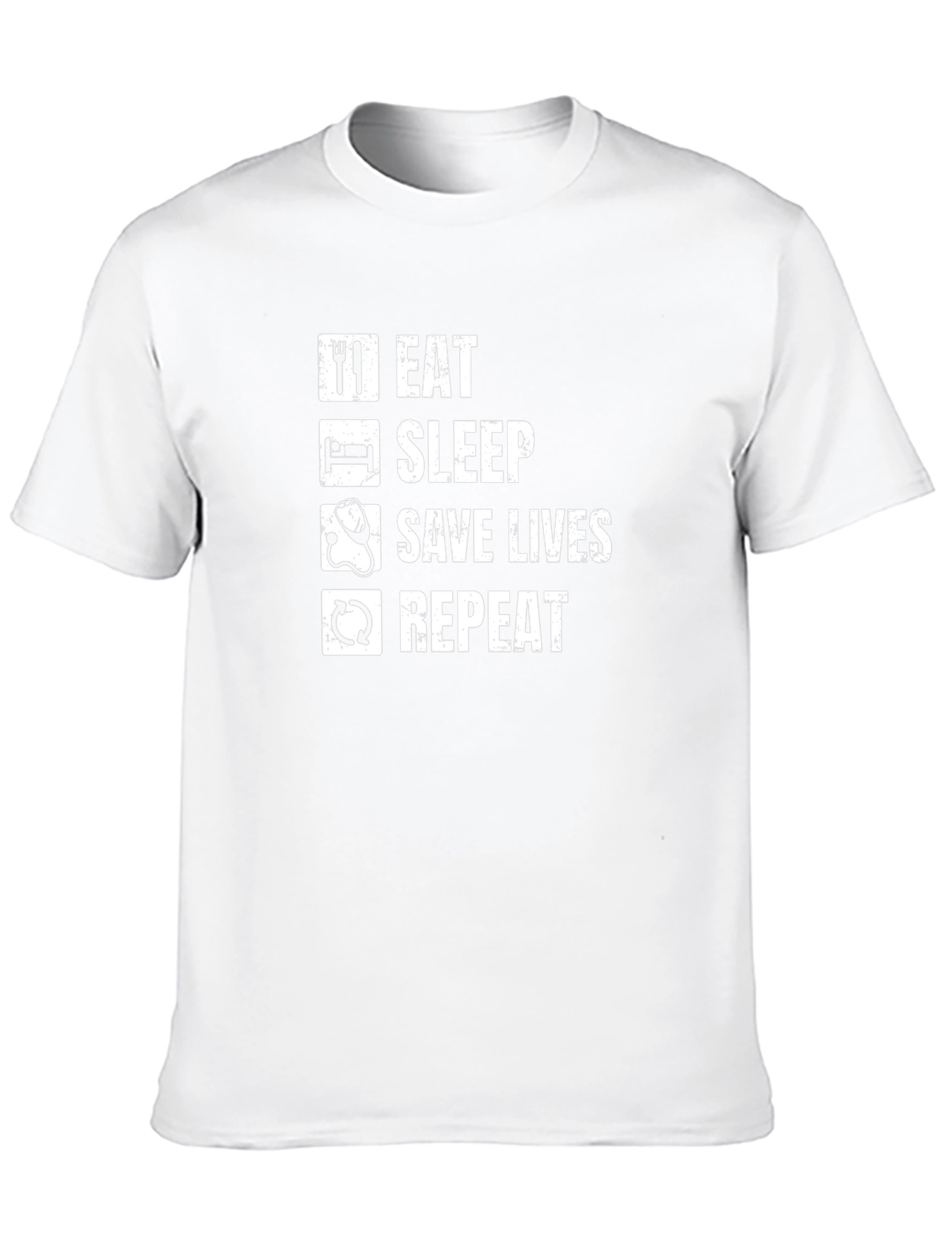 Eat Sleep Save Lives Repeat Graphic Tee - Black