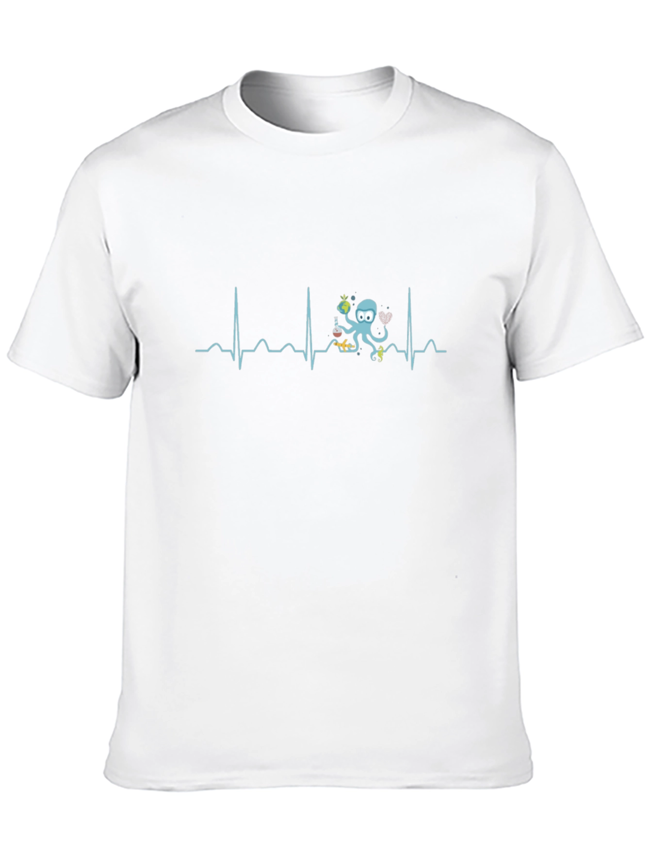 Octopus Scientist Heartbeat T-Shirt