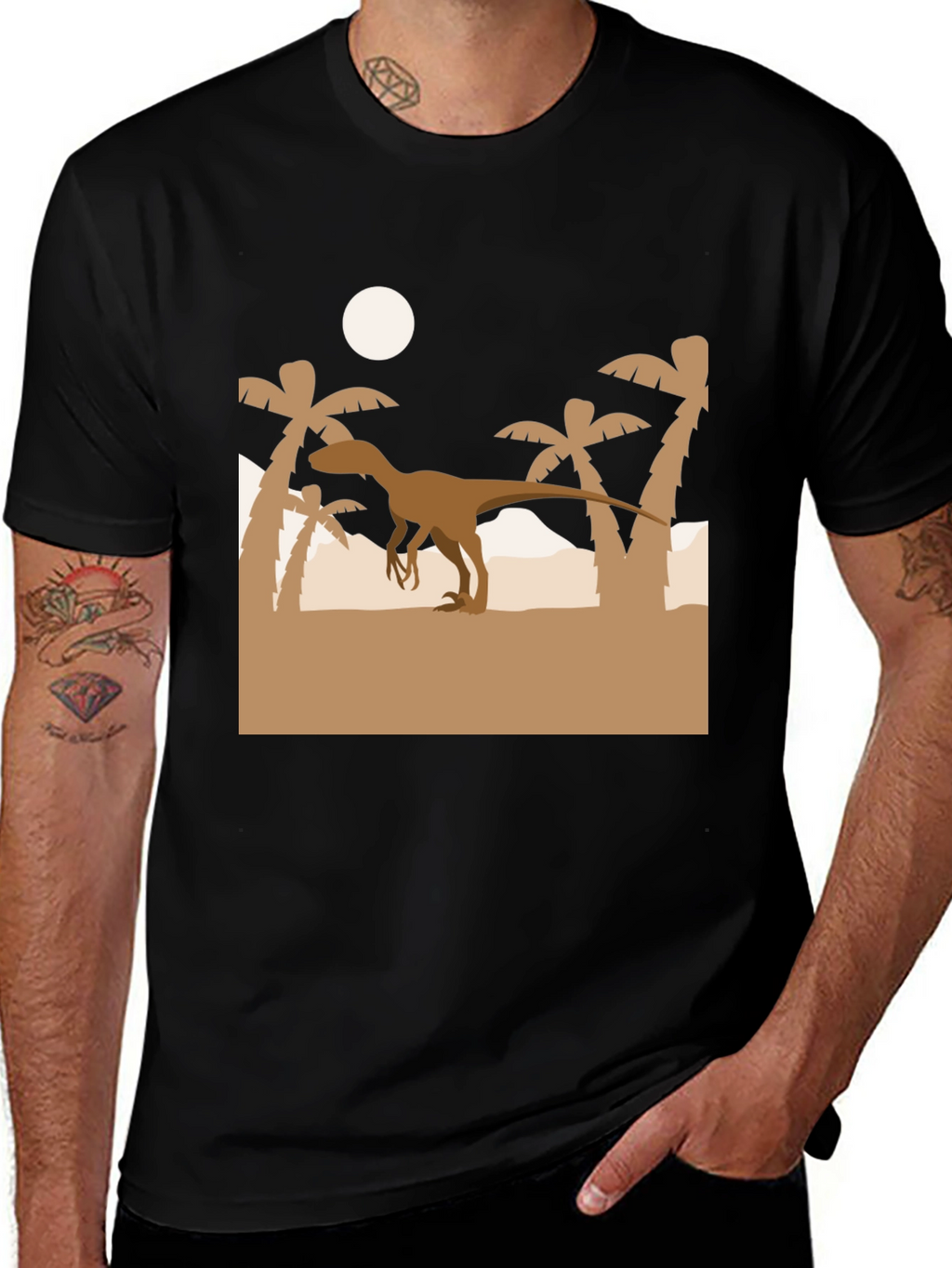 Dino Silhouette Black T-Shirt