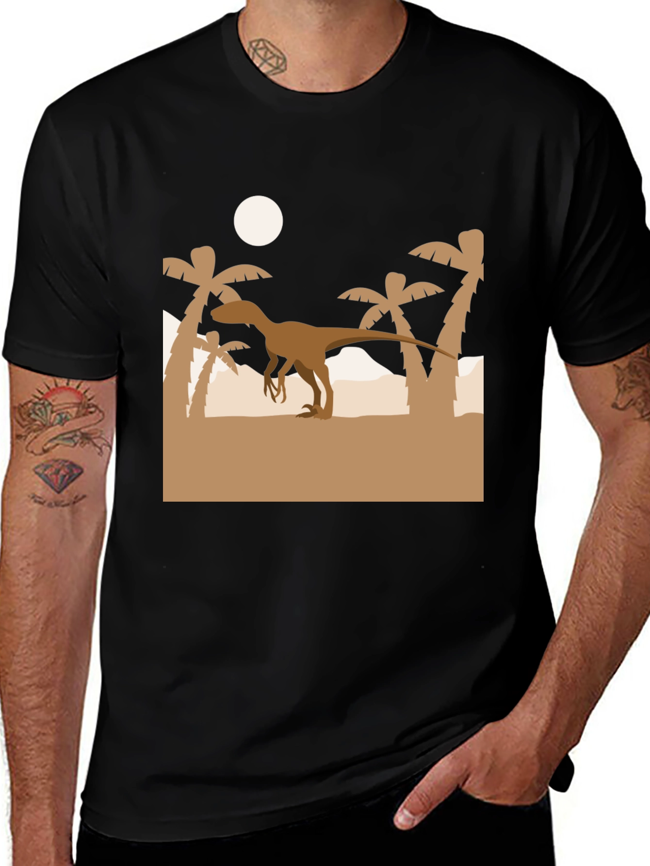 Dino Silhouette Black T-Shirt