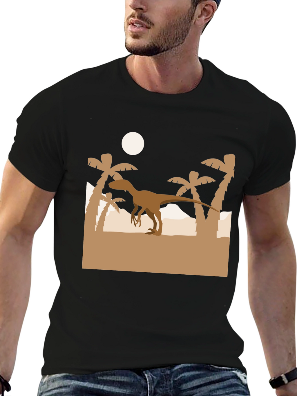 Dino Silhouette Black T-Shirt