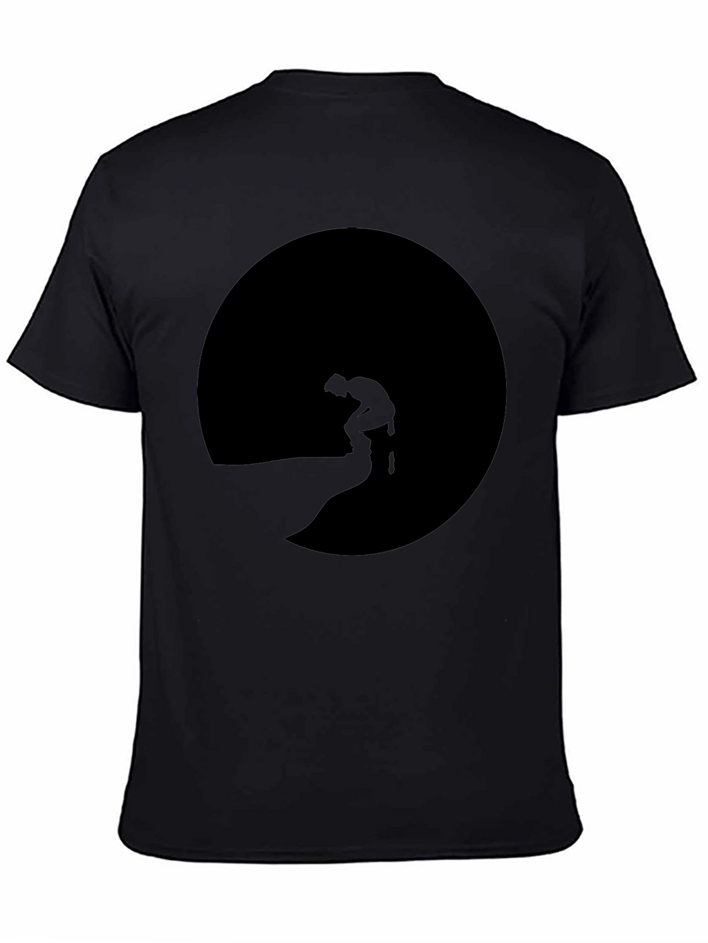 Mans Black T-Shirt with Silhouette Graphic