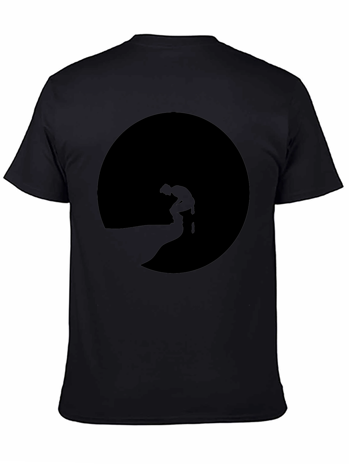 Mans Black T-Shirt with Silhouette Graphic