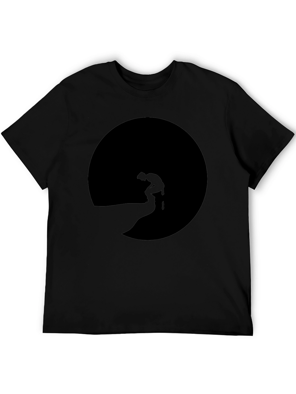 Mans Black T-Shirt with Silhouette Graphic