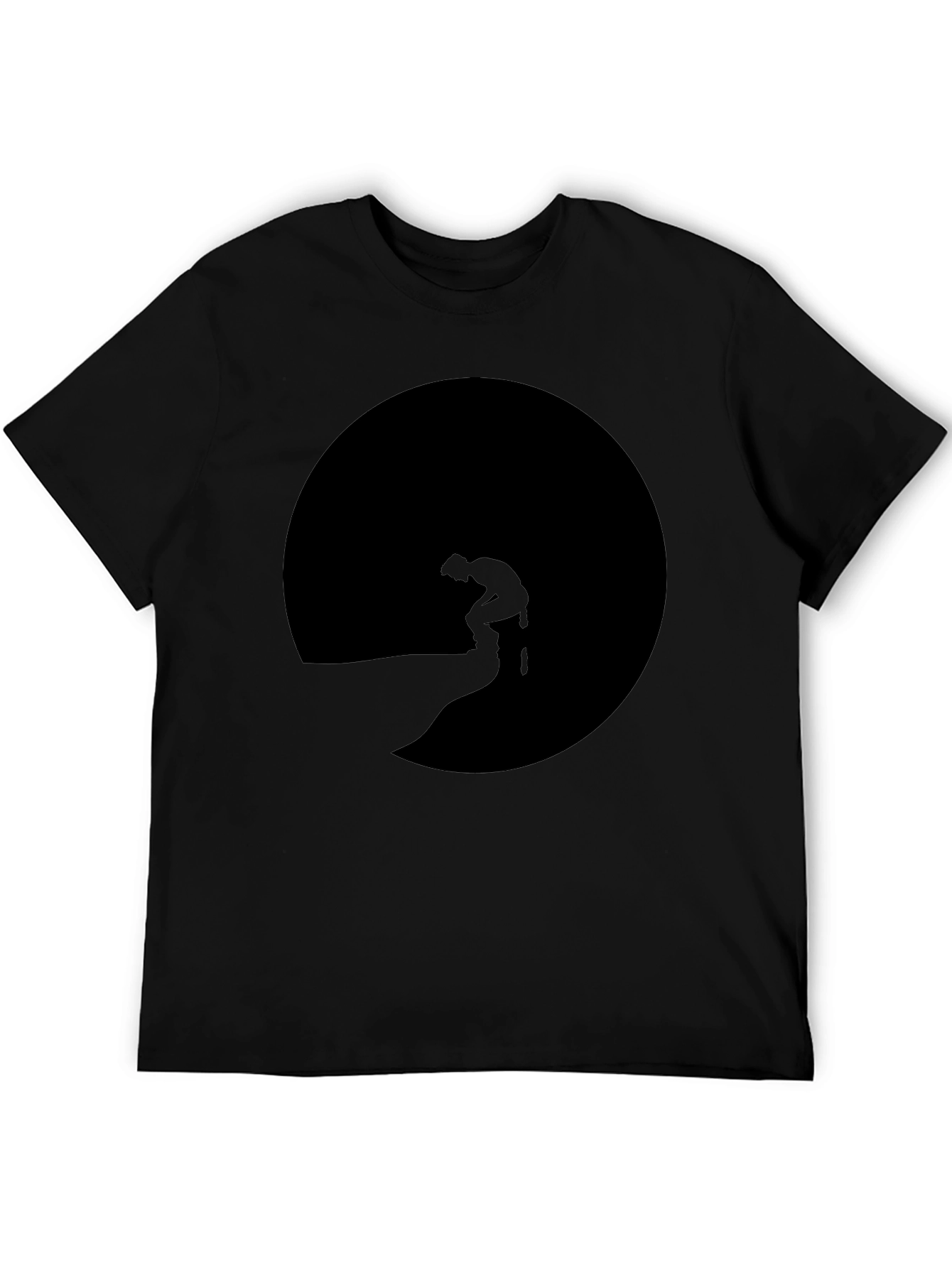 Mans Black T-Shirt with Silhouette Graphic