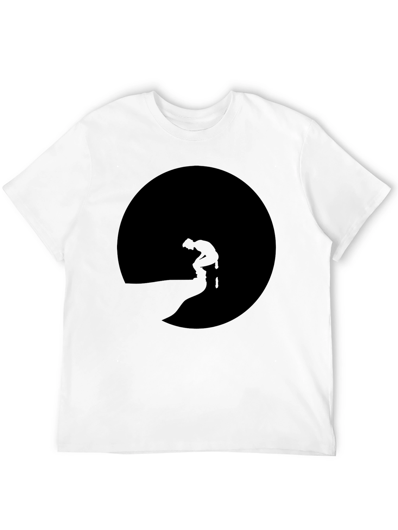 Mans Black T-Shirt with Silhouette Graphic