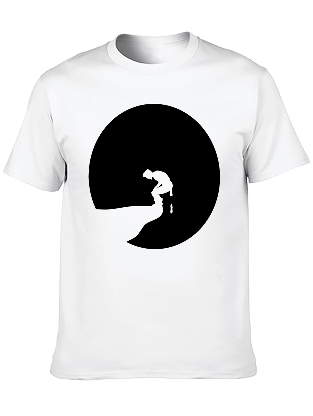 Mans Black T-Shirt with Silhouette Graphic