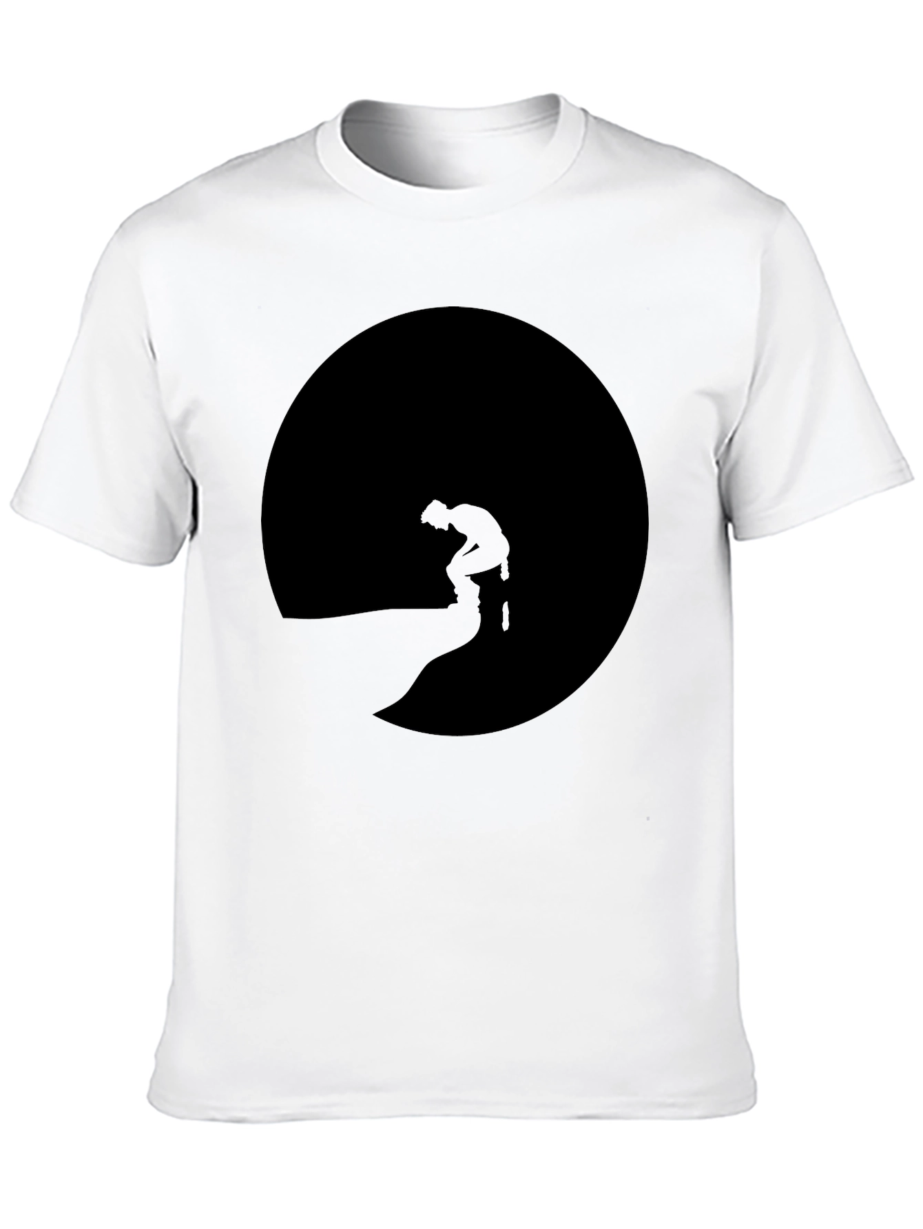 Mans Black T-Shirt with Silhouette Graphic