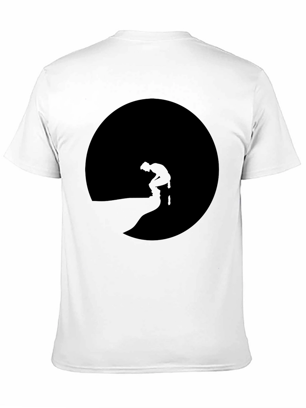 Mans Black T-Shirt with Silhouette Graphic