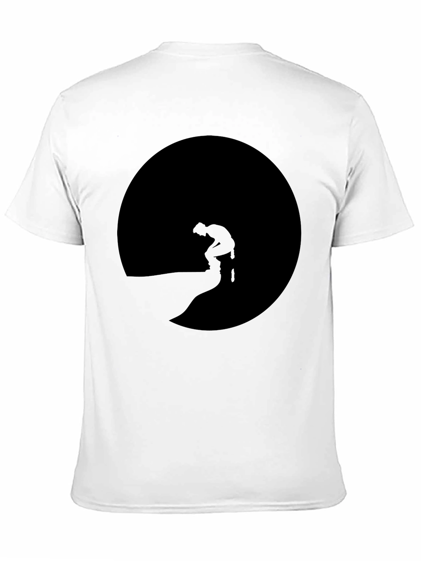 Mans Black T-Shirt with Silhouette Graphic
