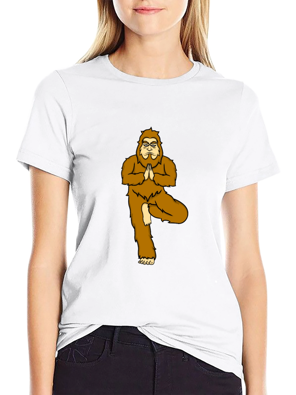 Yoga Bigfoot Black T-Shirt - Novelty Tee